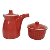 Antigo Bule E Potiche Em Porcelana - R 8796