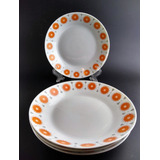 Antigo Cj 4 Pratos Fundos Em Porcelana Real 5526 Rrdeco