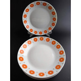 Antigo Cj 6 Pratos Fundos Em Porcelana Real 5527 Rrdeco
