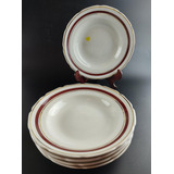 Antigo Cj De 5 Pratos Fundos Em Porcelana Real 5239 Rrdeco