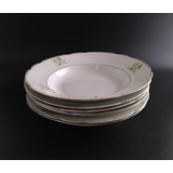 Antigo Cj De 6 Pratos Fundos Em Porcelana Real 10560 Rrdeco