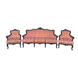 Antigo Conjunto Sofa E Poltronas Luis Xv Madeira Nobre
