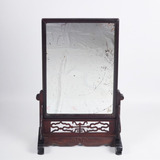 Antigo Espelho De Mesa Chinês Madeira Cristal Século 19 