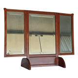 Antigo Espelho Mesa Segundo Reinado Tríptico Cristal 90x69cm