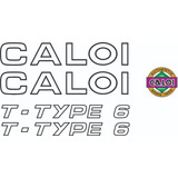 Antigo Grafismo Adesivo Caloi T-type Six 6 Preto