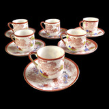Antigo Jogo 6 Xícaras Cafe Porcelana Japonesa 13007 Rrdeco