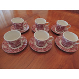 Antigo Jogo 6 Xicaras De Café Porcelana Inglesa Wood & Sons