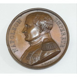 Antigo Medalhão Medalha Napoleão Memorial Ste