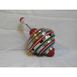 Antigo Pião De Metal Colorido Brinquedo Funciona E Decora