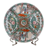 Antigo Prato De Parede Em Porcelana Pintado A Mão - R 10498