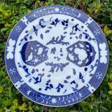 Antigo Prato Porcelana Inglesa Borrão Azul