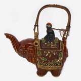 Antigo Raro Bule De Elefante Porcelana Japonesa Satsuma
