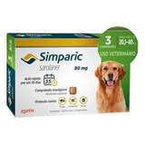 Antipulga Simparic 80 Mg Cães De 20,1 A 40 Kg 3 Comprimidos