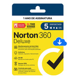 Antivírus Norton 360 Deluxe - 5 Dispositivos 12 Meses Esd