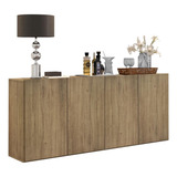 Aparador Buffet 4 Portas Veneza Multimóveis V3555 Cor Rustic