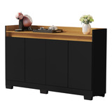 Aparador Buffet Gold De Sala 4 Portas Ryzen - Quality Moveis