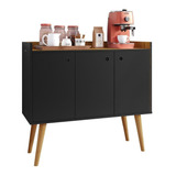 Aparador Buffet Retrô 3 Portas E Prateleira Wood Prime Decor