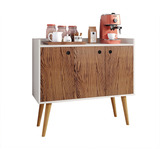 Aparador Buffet Retrô 3 Portas Wood Prime - Preto Fosco - Rp