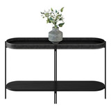 Aparador Com Pés Metálicos Mônaco Linea Brasil Cor Preto Tx