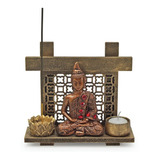 Aparador Madeira Zen Buda Hindu Castiçal