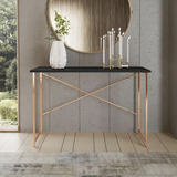 Aparador Steel 76 Cm Estilo Industrial Com Pés Em Aço Cor Cobre/preto