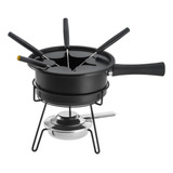 Aparelho De Fondue Antiaderente Aspen Preto 8 Peças Queijo