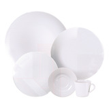 Aparelho De Jantar Grid Em Porcelana Decorada 20 Peças Tramontina 96589032
