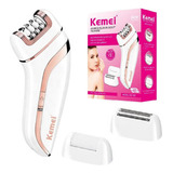 Aparelho Depilador Feminino Kemei Rosa 110v/220v