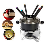 Aparelho Fondue 1 Aço Inox 10 Pç Chocolate Queijo Panela Top