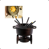 Aparelho Fondue De Ferro Fundido Completo Panela Rechaud