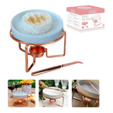 Aparelho Fondue Queijo Brie Cerâmica Suporte Faca Inox