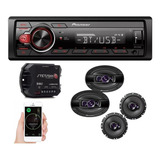 Aparelho Mp3 Bluetooth Pioneer + 4 Alto Falantes + Módulo