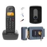 Aparelho Telefone Fixo Sem Fio Bina Interfone E Fechadura
