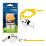 Apito De Metal Profissional Arbitro Juiz Professor C/ Cordão
