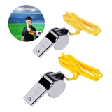 Apito De Metal Profissional Com Cordão - 2 Unidades