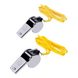 Apito De Metal Profissional Com Cordão Contém 2 Unidades