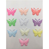 Aplique Borboleta Tecido Prensado Cores Candy 25 Unidades