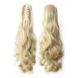 Aplique Cabelo Piranha Idêntico Humano Aceita Chapinha Cor Loiro Claríssimo Ondulado