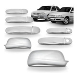Aplique Maçaneta + Capa Retrovisor Gol G3 03 04 05 Cromado
