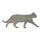 Aplique Parede Silhueta Gato Cor Imbuia Quadro Munchkin