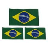 Aplique Patch De Costura Bandeira Brasil Kit 3 Uni. Premium