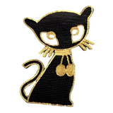 Aplique Patch Gatinho Paetê 23x15cm Termocolante