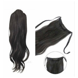 Aplique Rabo De Cavalo 45cm Humano Ondulado Natural Castanho
