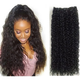 Aplique Tic Tac Cabelo Cacheado Bio Humano 60cm 150gr 1 Tela