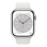 Apple Watch S8 45mm Gps-pulseira Esportiva Branca Cor Da Caixa Prateado Cor Da Pulseira Branca/padrão