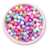 Aprx 330 Miçangas Bola Color Candy Leitosa 8mm 100g Pérola