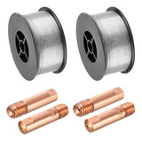 Arame Mig Sem Gás 0.8mm 2 Rolo C/ 1kg + 4 Bicos De Contato
