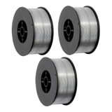 Arame Solda Tubular Mig S/ Gás 0.8mm Com 3 Rolos De 1kg Cada