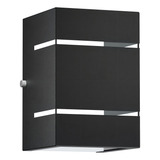 Arandela 2 Focos E 2 Frisos Externa Parede Muro Mf115 Cor Preto 