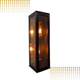 Arandela Classica Colonial Retro Vintage Espelho 2 Lâmp Pta Cor Preto 110v/220v